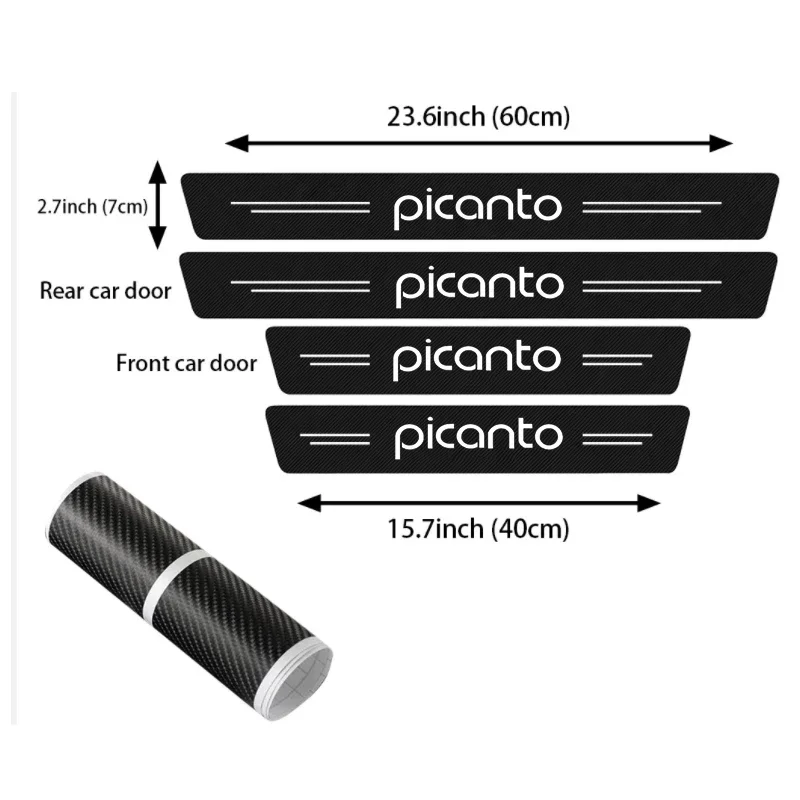 Светящаяся фотолента для KIA Picanto эмблема порог двери наклейки из углеродного
