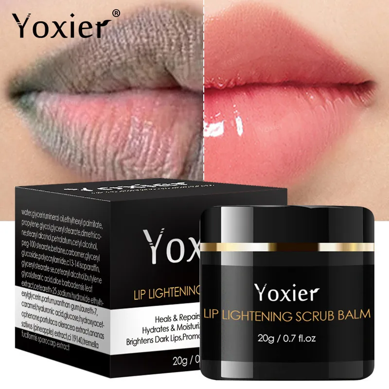 

Lip Lightening Scrub Balm Remove Dull Lips Moisturizing Reduce Pigmentation Anti-Cracking Hyaluronic Acid Brighten Black Lips20g