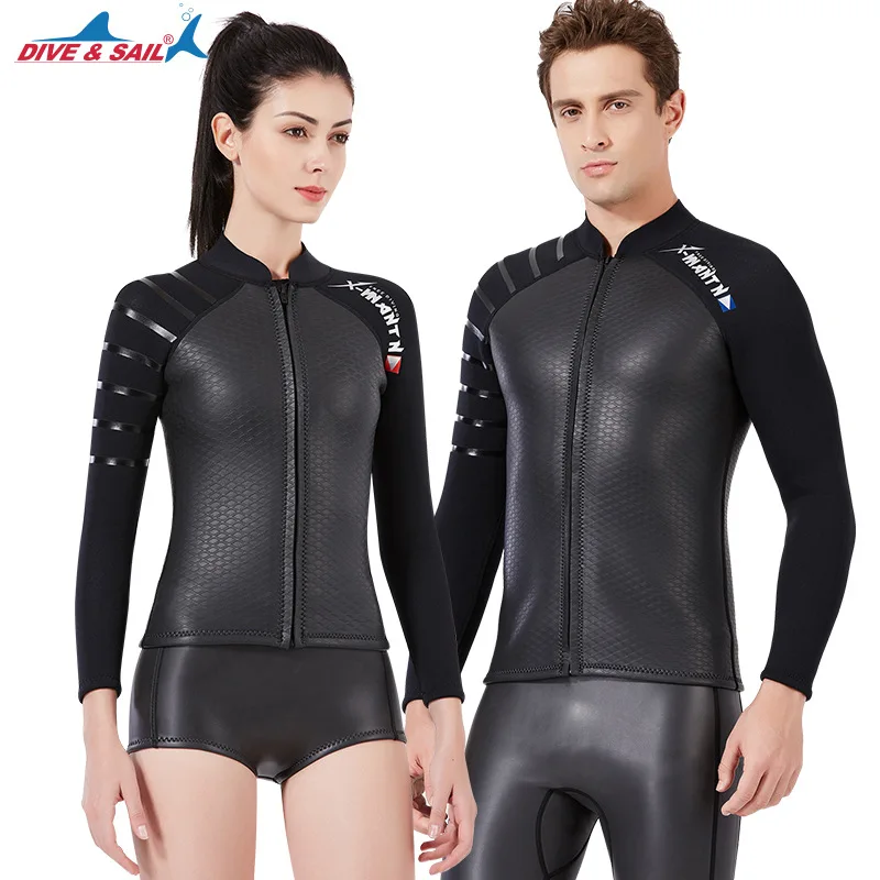 Men/women's 3mm CR Top wetsuit jackets pants 2mm neoprene high elasticity long sleeve swimsuit surfing Triathlon wetsuits