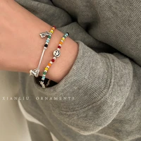 fmily minimalist 925 sterling silver rainbow ball bead bracelet fashion personality cloud bear jewelry for girlfriend gifts