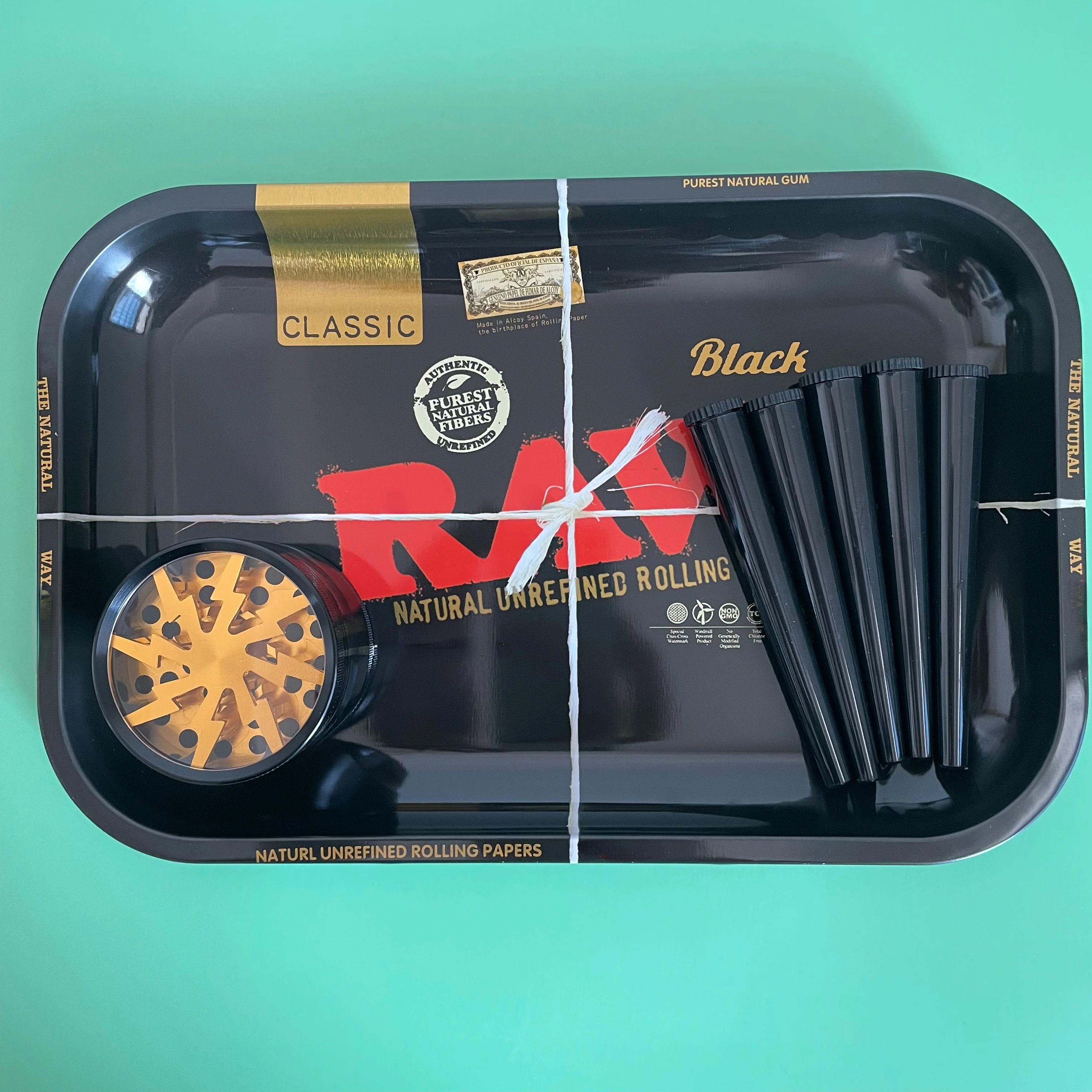 

Aluminum 63MM 4-layer Crusher Cigarette Case Rolling Tray Tubes Combo