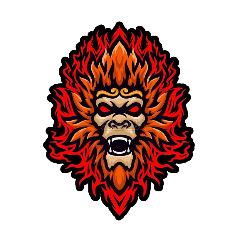 Hellfire Monkey King Flame Wukong Motorcycle Crystal Laser Reflective Car Sticker Decal 22604#