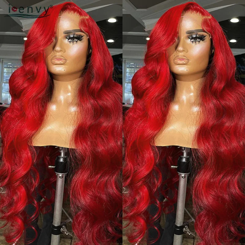 

Red Body Wave Lace Front Wigs Human Hair Wigs Pre Plucked Burgundy Ginger Blonde Colored Peruvian 13X4 Hd Lace Frontal Wig Curly