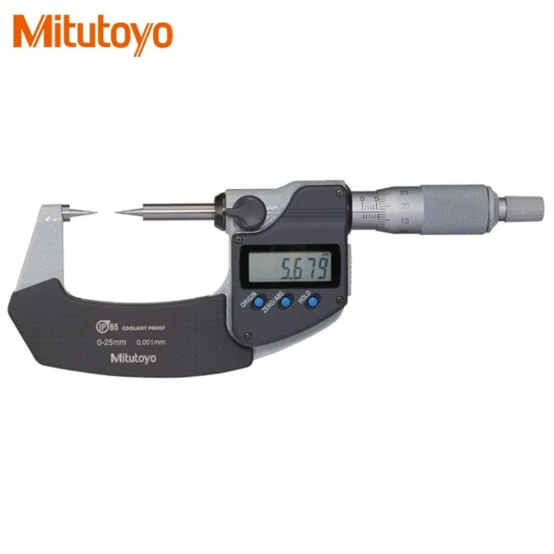 

Mitutoyo оригинальный цифровой микрометр с двойным шпинделем, 342-251-30 15 градусов, 342-261-30 30 градусов, 0-25 мм 0,001 мм