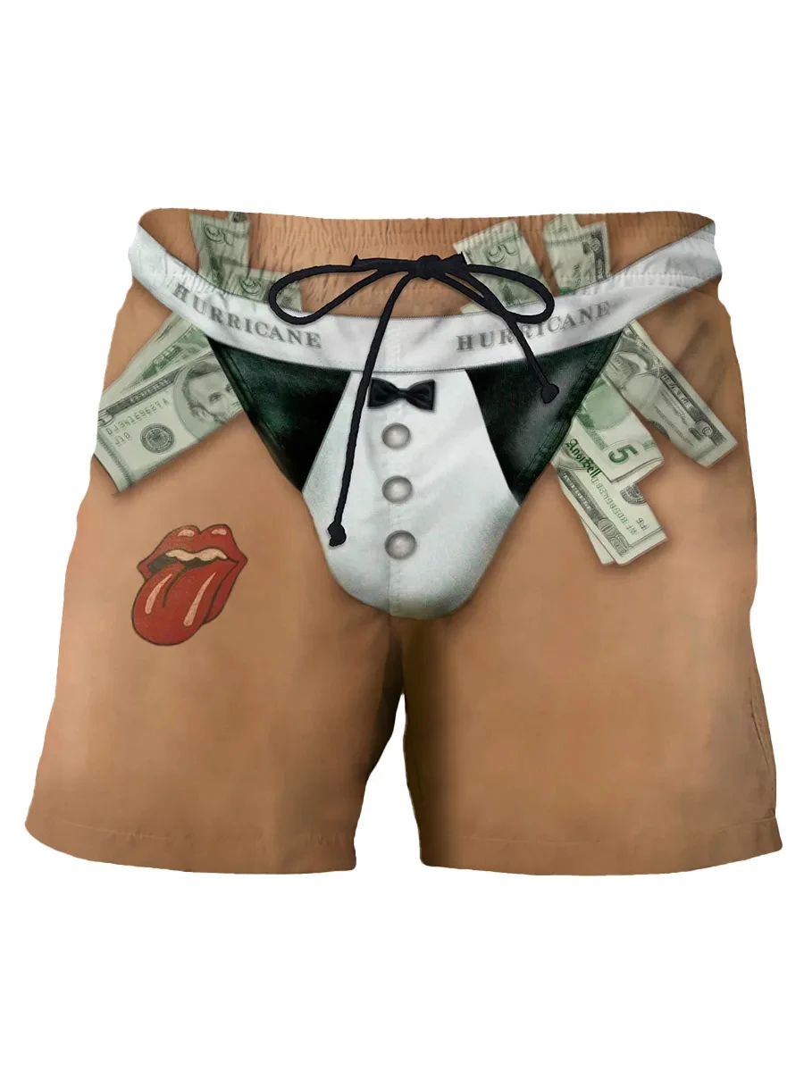 Летние Новые мужские пляжные шорты плавательные штаны забавные с кулиской
