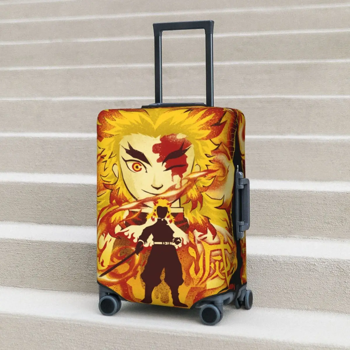 

Demon Slayer Anime Suitcase Cover Holiday Attack of the Flame Elastic Luggage Supplies Travel Protector