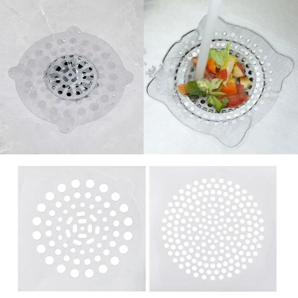 

15pcs Non-Woven Hair Filter Stickers Anti-Block Disposable Floor Drain Hair Strainer for Kitchen Bathroom Sewer Outfall Sink