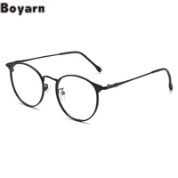 boyarn new arrow flat eye frame mens and womens fashion retro metal eyebrow frame fashion color change anti blu ray glasses