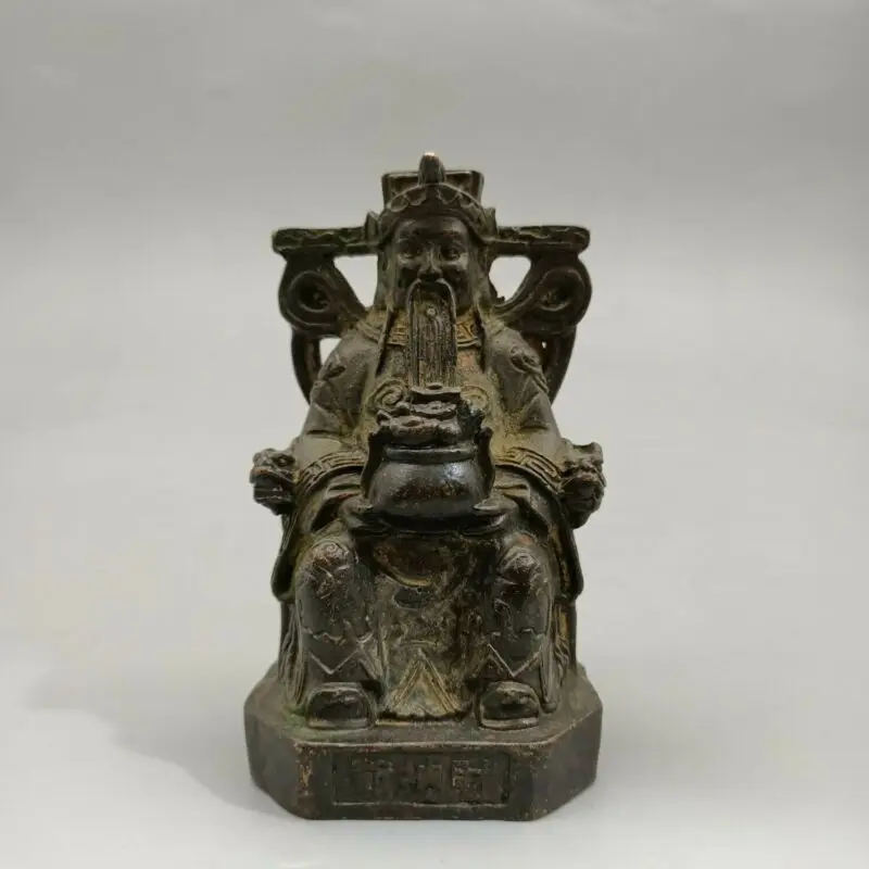 

Chinese Old Bronze Statue God of Wealth of Old Copper Statue Statues et Sculptures Desk Decoration Home Accessories Figurines