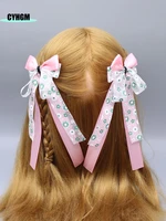 new fashion hair ties set hair clip kawaii elastic hair band girls pink hair rubber band womens hair accessories k10 2