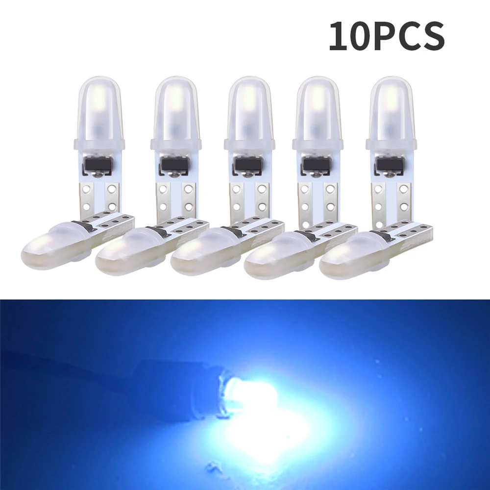 

10 Шт., 12 В T5, Светодиодные Автомобильные Лампы Постоянного Тока, Без Поляризации Для Приборной Панели 2-3014 SMD