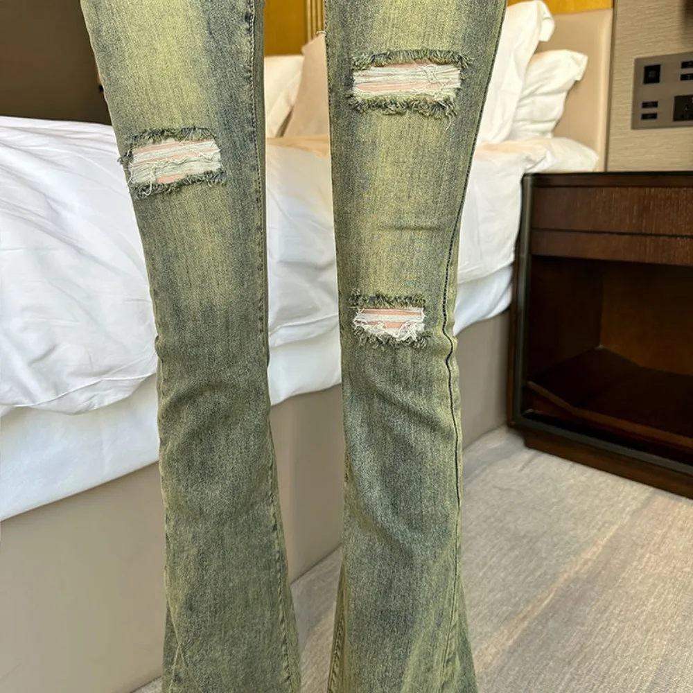 Женские джинсы невидимые с открытой промежностью уличные сексуальные брюки в