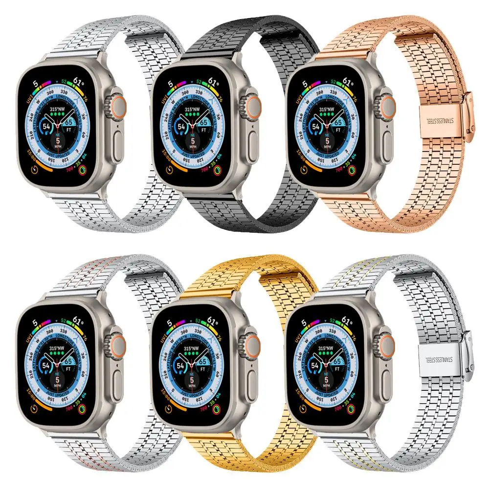 

Титановый ремешок для Apple Watch Iwatch 8 7 6 Se, ремешок для часов, ультратонкий сменный умный стабильный браслет для наручных часов, Аксессуары для браслета