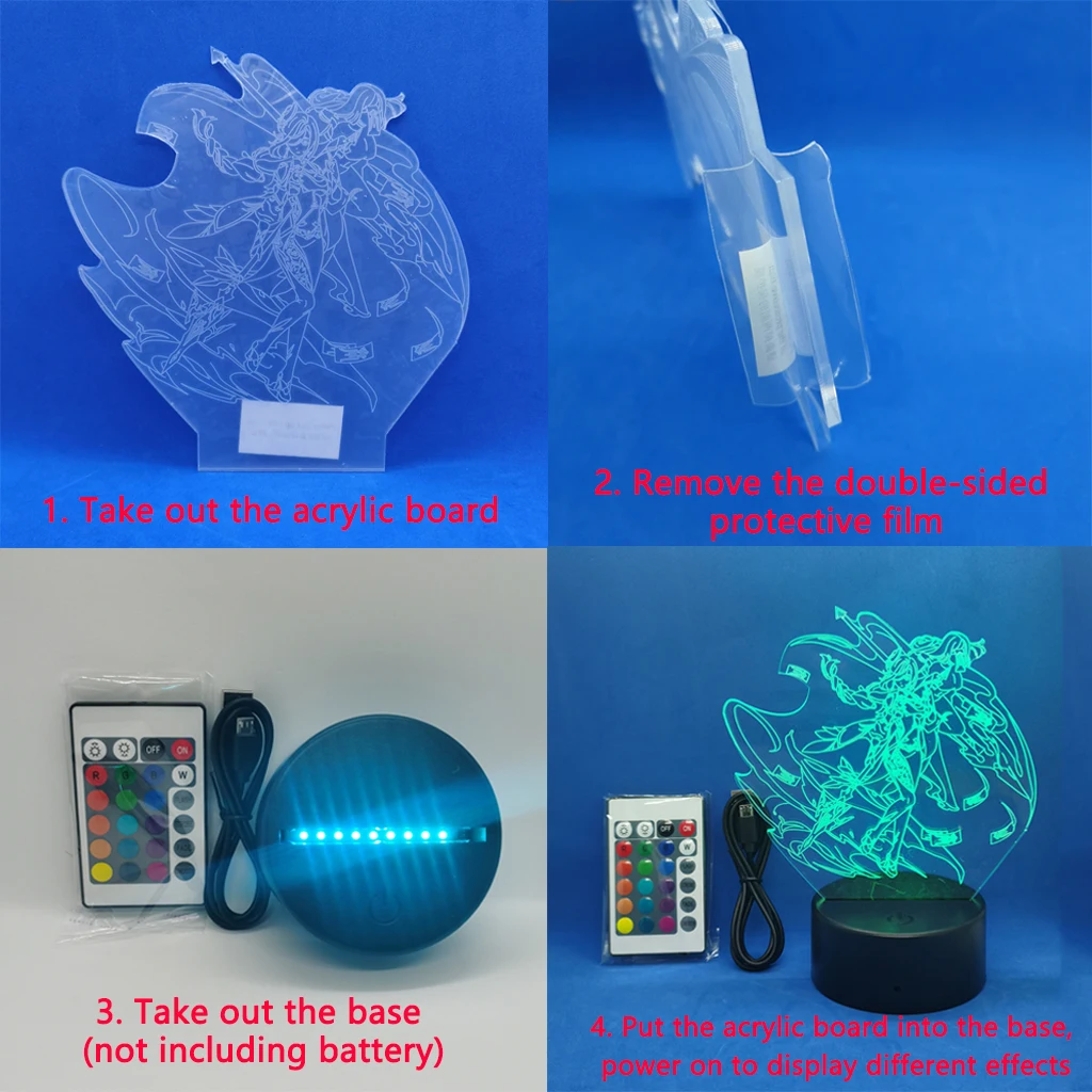 Игра 3D Led Genshin Impact Hu Tao Xiao 16 цветов лампа аниме светильник для детской комнаты Декор