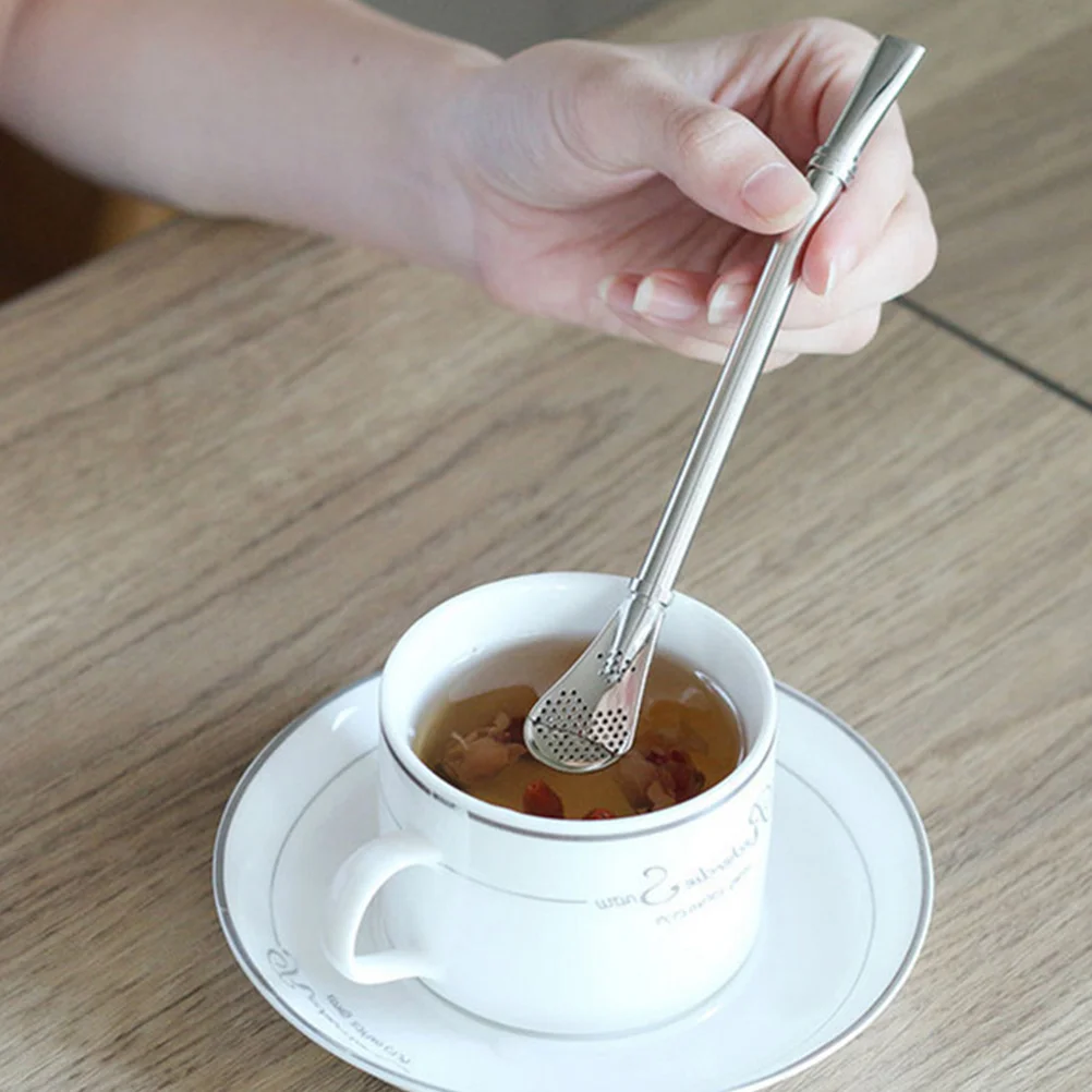 

Stainless Steel Straw Cocktail Bar Spoon Lengthen Stirring Straws Cocktail Cocktail Party Supplies Tea Filter Colander
