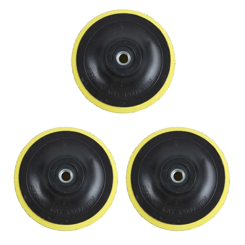 

3X Angle Grinder Sanding Polishing Hook and Loop Backing Pad 4 inch Dia