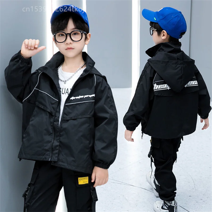 

Teenager Children's Baby Windbreaker Jacket for Boy Spring Waterproof Coat Trench Autumn Kid Boys Coat Girls Patchwork Jackets