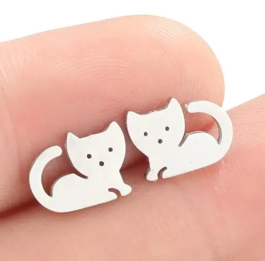 Shuangshuo 4 пары/наборы модных женских аксессуаров из нержавеющей стали смешные