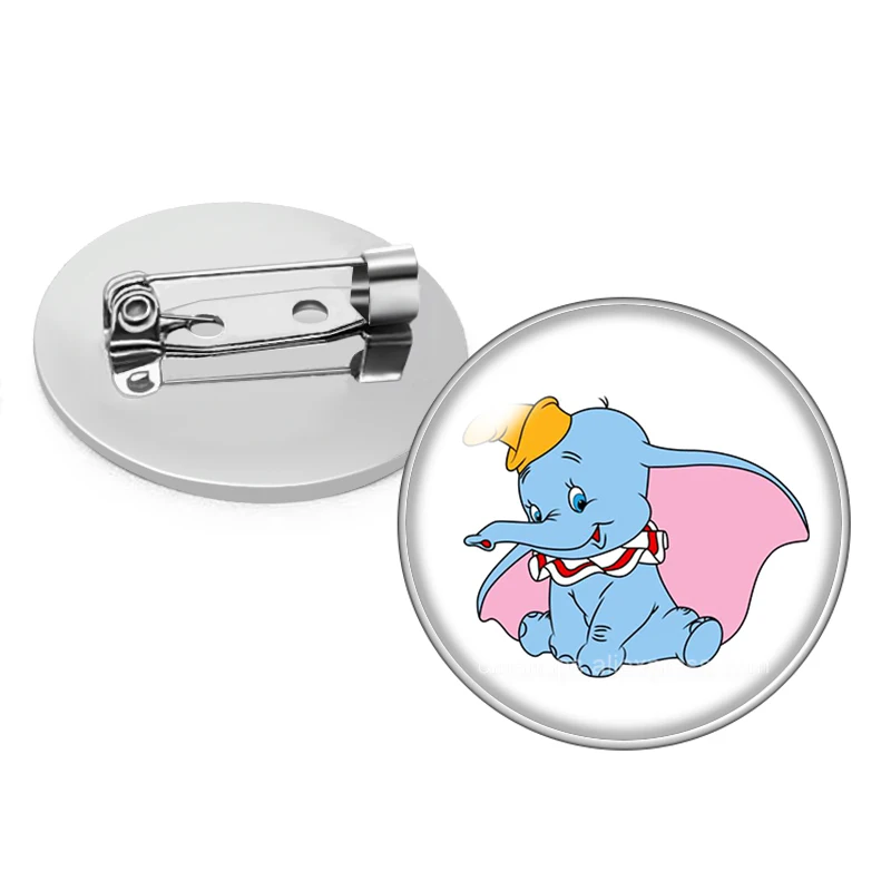 Disney Cartoon Cute Dumbo Elephant Photo cabochon Brooch pinback button Bag Clothes Denim Jeans Lapel Pin Badge Jewelry images - 6