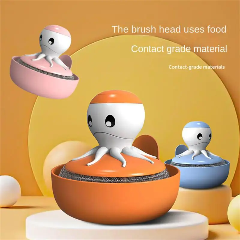 

Creative Replaceable Brush Head Cleaning Brush Kitchen Bowl Plate Pot Cleaning Pot Artifact Octopus Eight-claw Pot Brush Handle