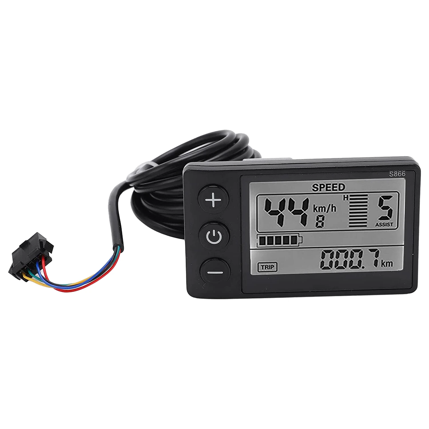 

Electric Bike LCD Display, S866 LCD Display Sm Plug Electric Bike LCD Display Panel IP65 Waterproof LCD Display Meter