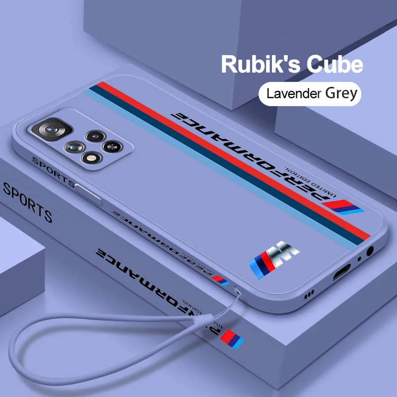 

Luxury Sports Car BMW Art Logo Phone Case For Redmi Note 12 11 11S 11T 10S 10 9S 9T 9 8 Pro Speed Plus 5G Liquid Left Rope Cover