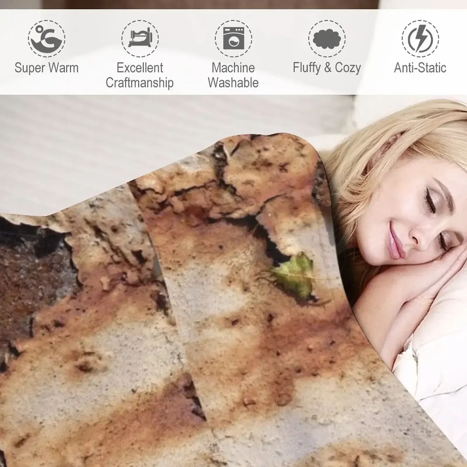 Цвета ржавчины с листом 01 (Rust-Art Rost) Декоративное одеяло Многоцелевое тяжелое