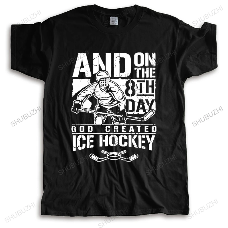 Uomo Lɸ GIORNO DIO CREÒ HOCKEY SU GHIACCIO Tee Shirt Amore Hockey Magliette Cotone Manica Corta Personalizzata Uomini