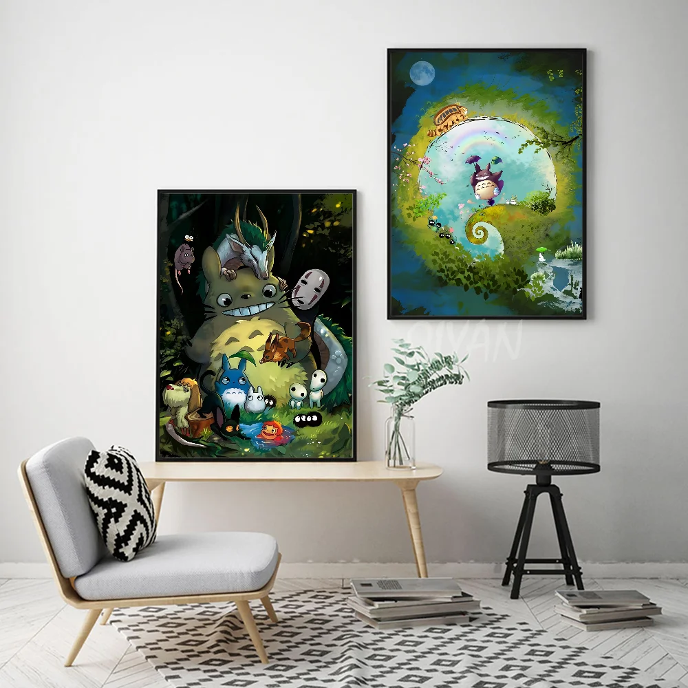 Kawaii Тоторо классический постер с фильмом бумажный принт для дома гостиной