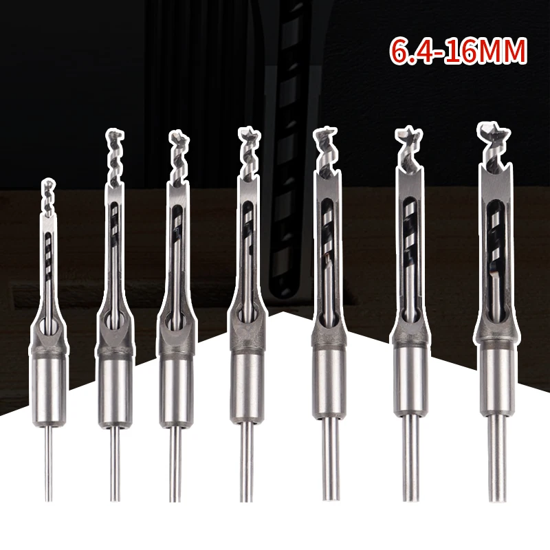 

1Pcs 6.4-16mm HSS Square Hole Woodworking Mortise Drill Bit Set Chisel Drill Bits Square Auger Mortising Chisel Drill Set