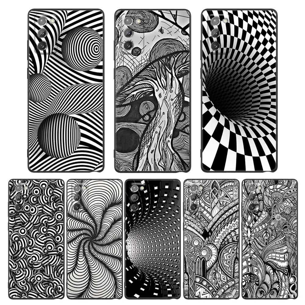 

Phone Case for Samsung Note 20 9 10 8 5G M11 M12 M30s M32 M21 M51 F41 F62 M11 Case Cover Ball Linear Ideas Op Art