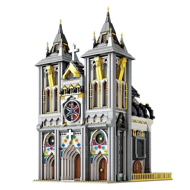 

Конструктор Reobrix 66027 MOC в европейском средневековом городе, церкви, модульный дом, архитектура, вид на улицу, модель, строительные блоки, игру...