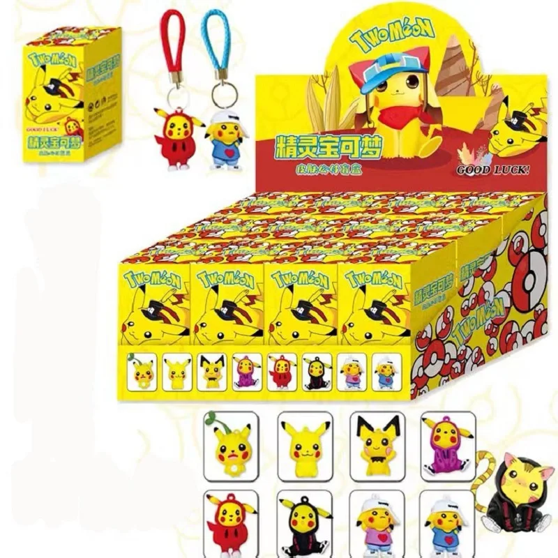 Action Figure Cute Different Styles Pikachu Doll Keychain Anime Cartoons Model Ornaments Gifts