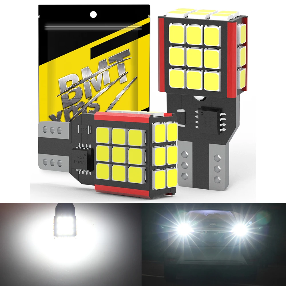

BMTxms 2PCS T15 W16W 921 912 T16 902 LED Bulbs High Power Super Bright 3000LM Replace For Car Reversing Light White For BMW Audi