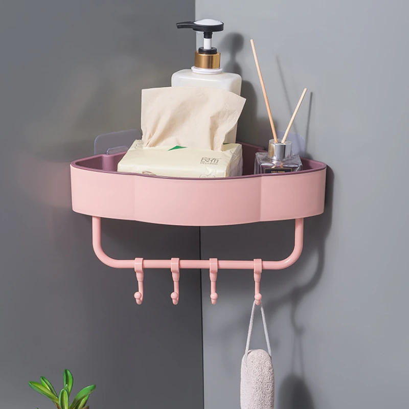 

Wall Mounted Triangular Storage Basket Bathroom Punch-free Towel Shelves Kitchen Organizers Bathroom Accessories Salle De Bain