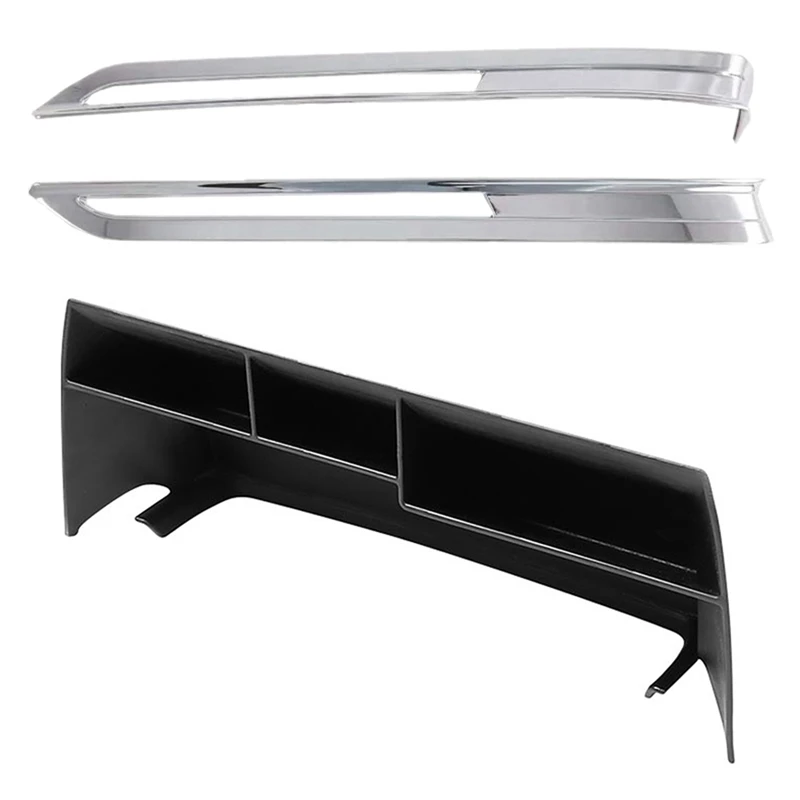 

2Pcs Car Front Rear Fog Light Lamp Frame Trim Foglight Lamp Frame & 1Pcs Interior Stowing Tidying