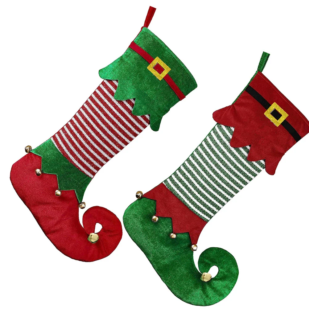

2pcs Fairy Christmas Socks Xmas Elf Stockings Hanging Christmas Stocking Decor