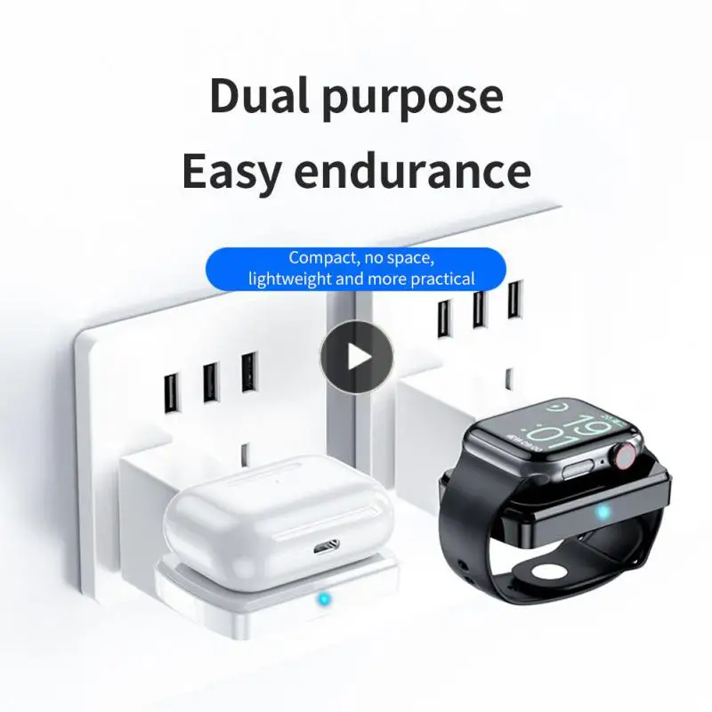 

For Apple Watch Airpods Wireless Charger Type-c 2 In 1 Mini Wireless Fast Charger 5v/1a9v/1a Portable Watch Wireless Charger