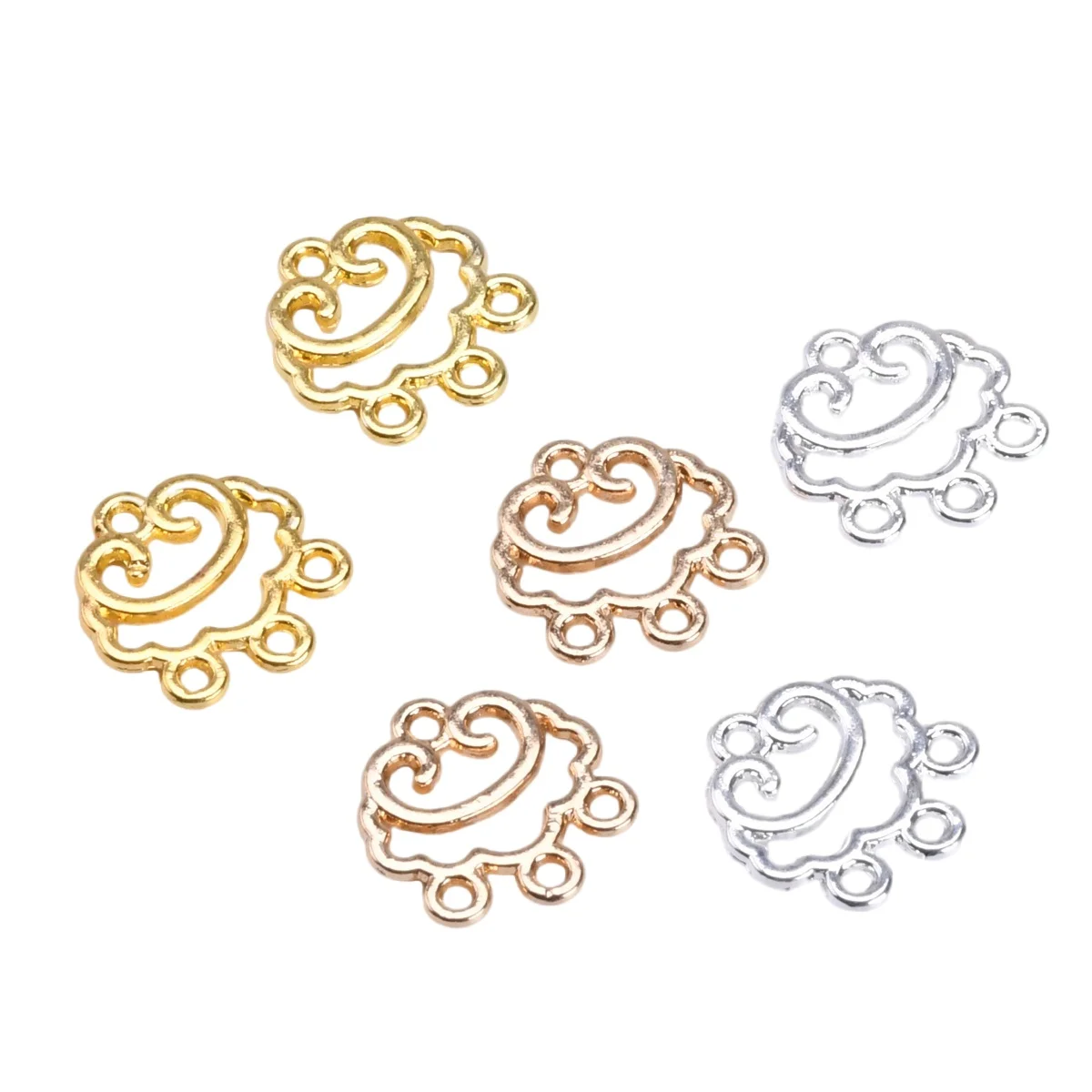 10pcs 12mm Clouds Shape Plated Gold/Silver/KC Gold Color Metal Bails Pendants Connectors For DIY Earrings Jewelry Making