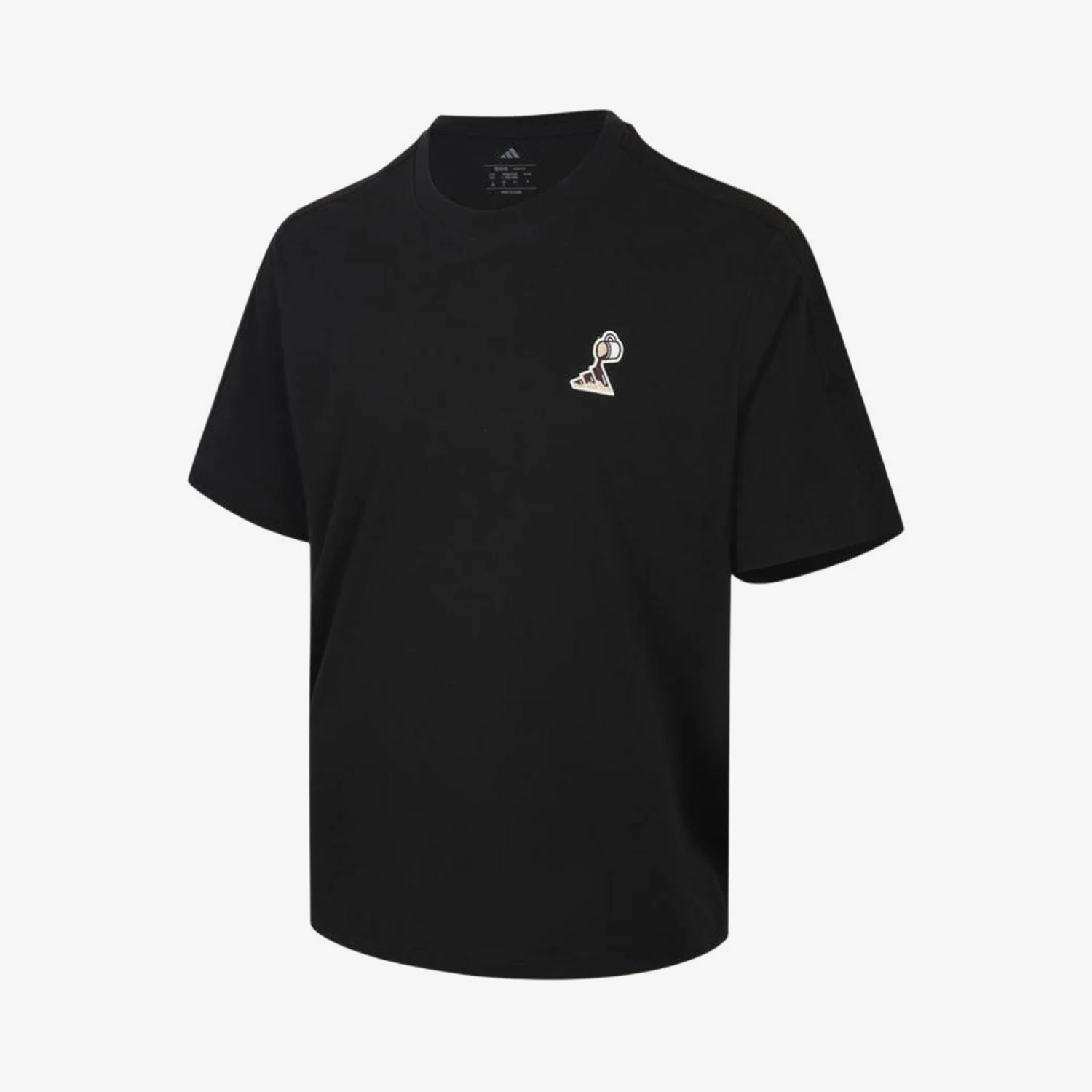 Фото Оригинальная мужская черная футболка Adidas CoFe с круглым вырезом и короткими рукавами KB4847 №1