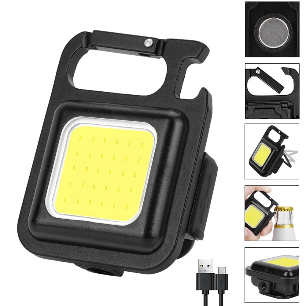 

Mini LED Flashlight Portable Work Light Pocket Lights Keychains Torch USB Rechargeable Lamp For Fishing Hunting Camping Tool