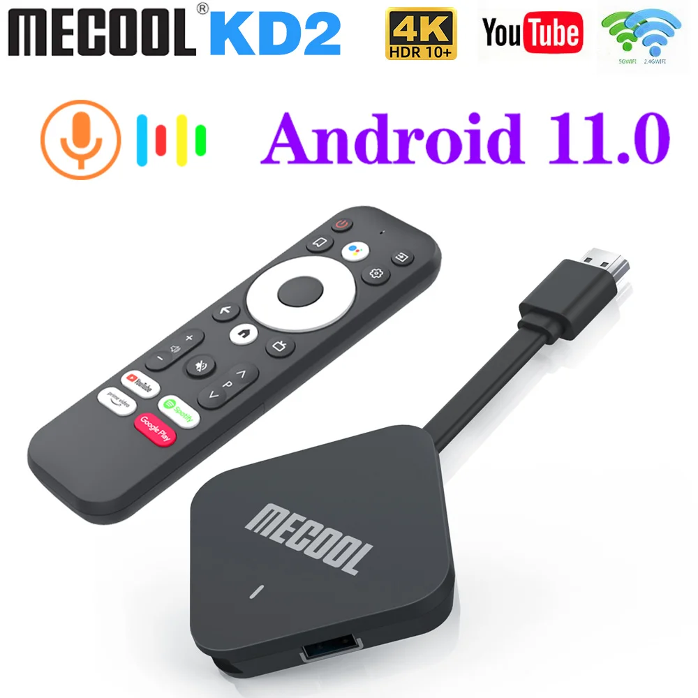 

Mecool KD2 TV Stick TV Box Android 11 Amlogic S905Y4 4GB 32GB Google Certified Support AV1 1080P 5G Dual Wifi BT5.0 TV Dongle 4K