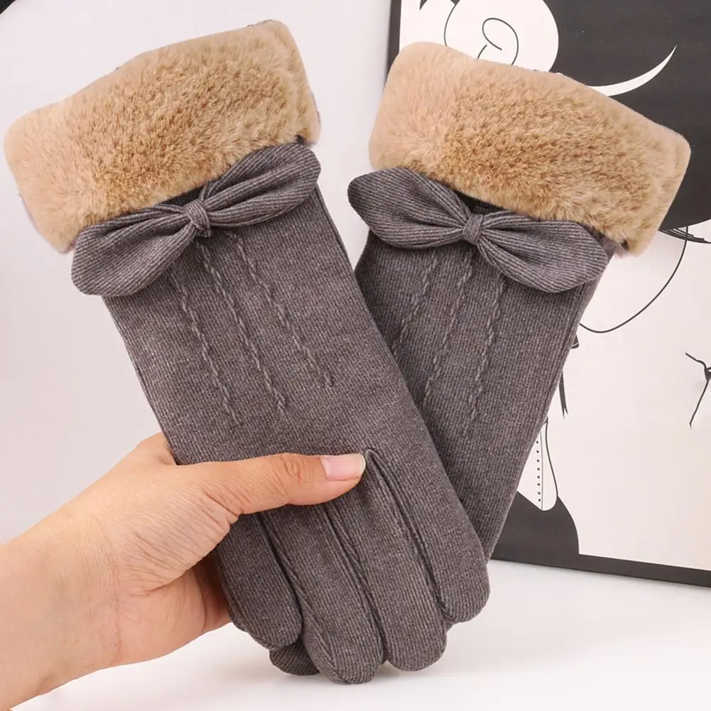 

Stylish Adults Gloves Plush Lining Anti-Pilling Super Soft Women Winter Gloves Women Gloves Cycling Gloves 1 Pair