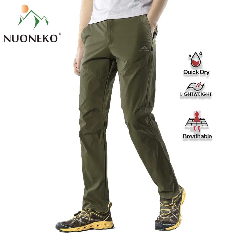 

2023 Quick Dry Elastic Hiking Pants Mens Summer Thin Outdoor Sports Waterproof Breathable Climbing Camping Trekking Male Pants