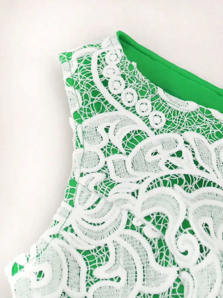 One Shoulder Dresses Sleeveless Women Bodycon Green Lace Patchwork Cocktail Event Party Outfits for Ladies Plus Size 4XL