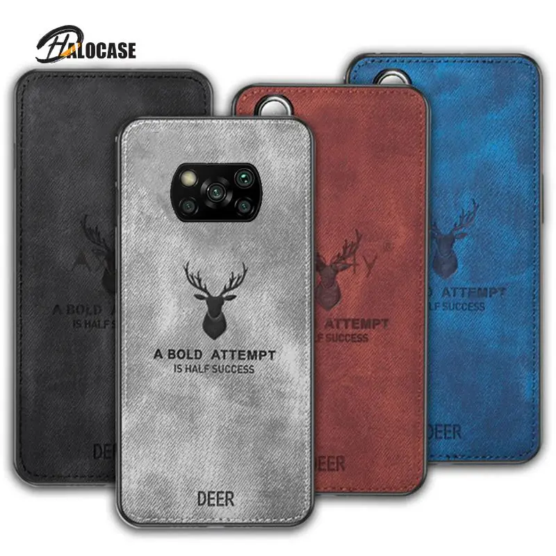 

Rugged Cloth Phone Case For Xiaomi Poco X3 NFC M3 M4 F3 Mi 11 Lite 12 9T 10T 11T Redmi Note 9 9S 10 Pro Cloth Cover Deer Shell