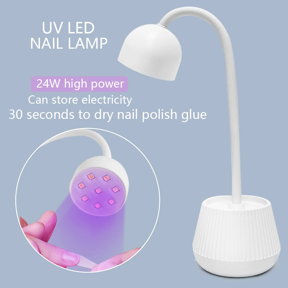 

Mini Nail LED Lamp 24W Nail Dryer False Nail Manicure Polish Glue Fast Drying UV Light Nail Lamp Professional Table Lamp Design