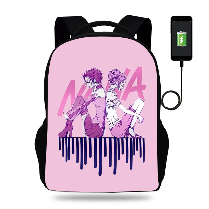 

Anime Nana Osaki Backpack Boys Girls School Bag Teenager Book Bags Men Women Rucksack USB Travel Knapsack Mochila