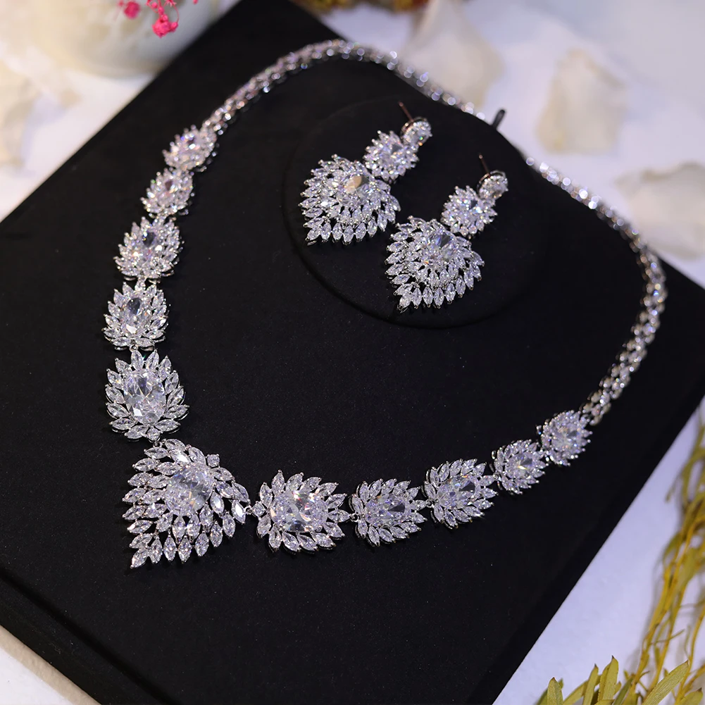 Сверкающее ожерелье из кубического циркония ААА модные свадебные аксессуары