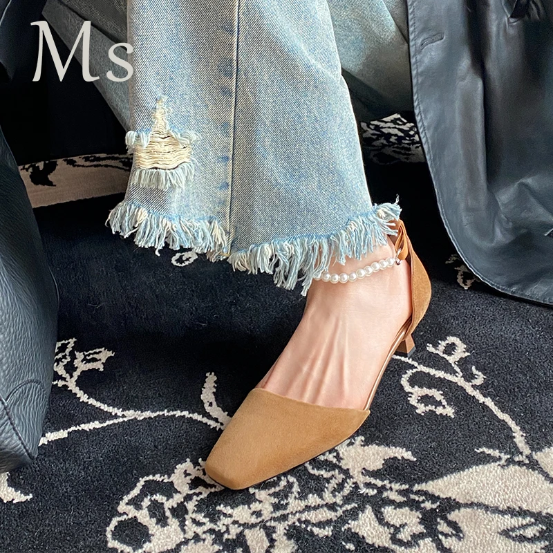 

Босоножки женские замшевые, высокий каблук, Современные сандалии, офисные туфли, A22, цвет коричневый/черный, весна/лето/осень